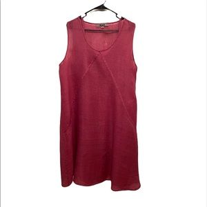 Flax Mauve Two Piece Linen Sleeveless Dress Size L